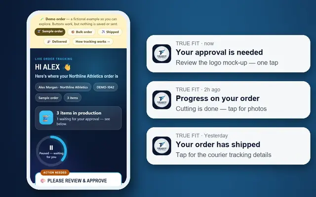 Track Your Custom Sportswear Order On Your Phone (No App Store)