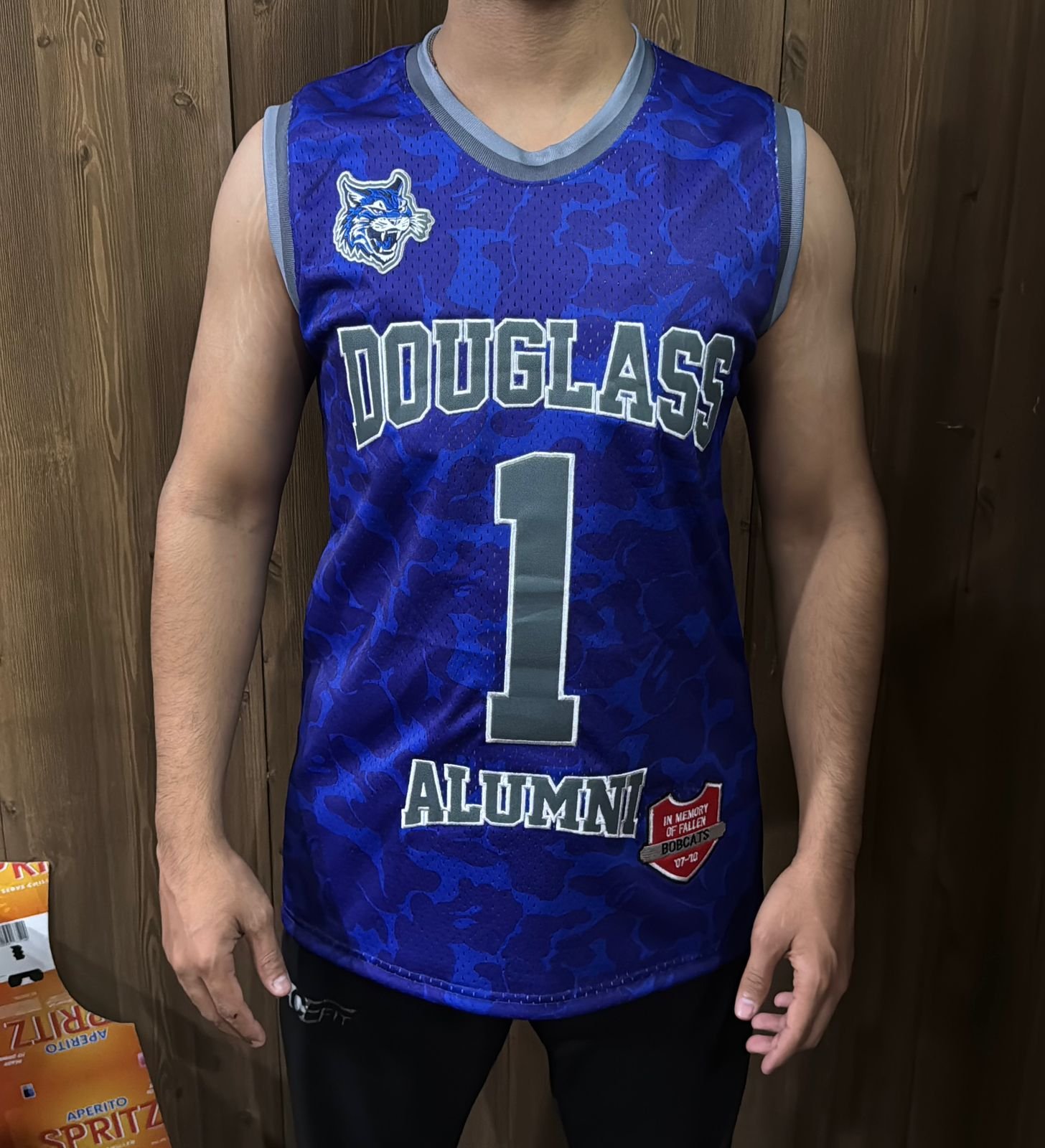 Matching custom shorts with embroidered wordmark
