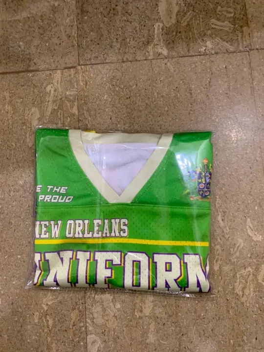 Sublimated mesh team jersey folded and bagged