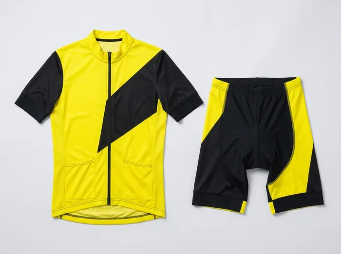 Custom cycling jersey and padded cycling shorts