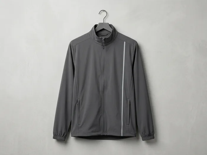 Custom track jacket on a hanger