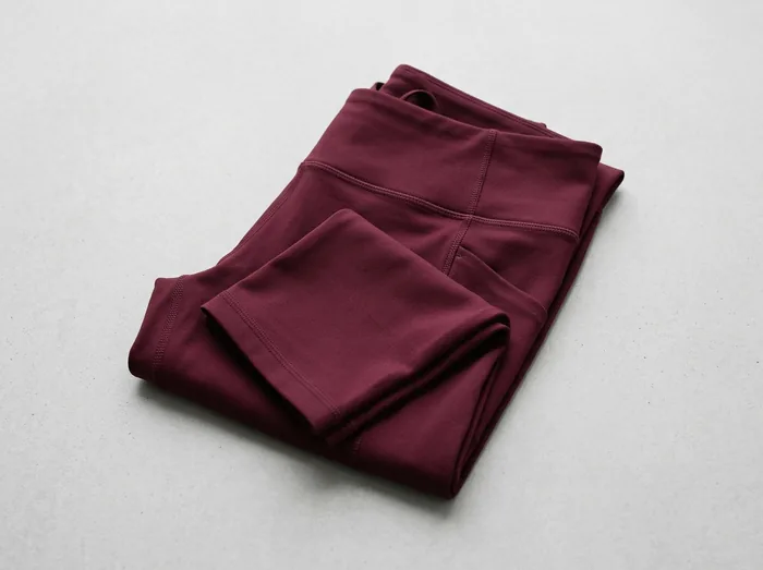 Folded pair of custom athletic leggings